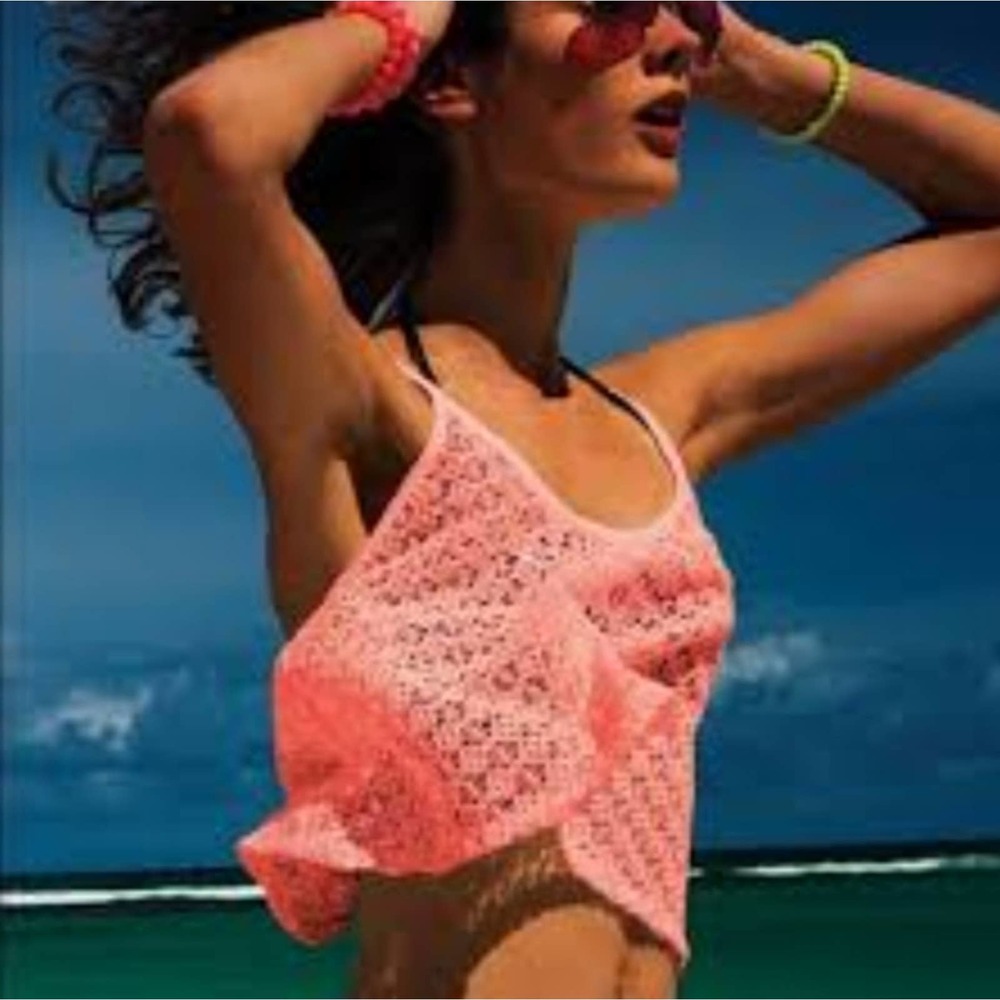 Victoria Secret Crochet Knit Crop Swim Cover Up